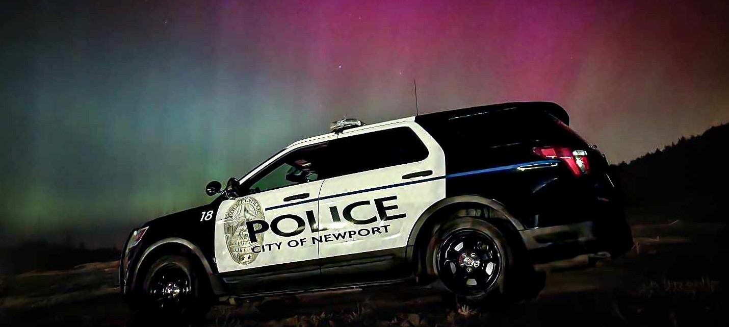 Patrol Vehicle during the Northern Lights