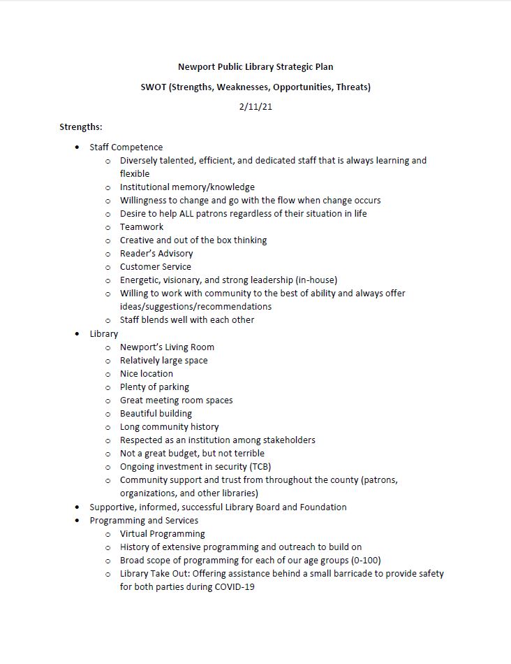 SWOT plan