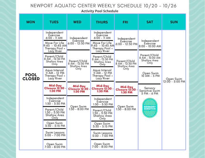 Activity Pool 10.20 - 10.26