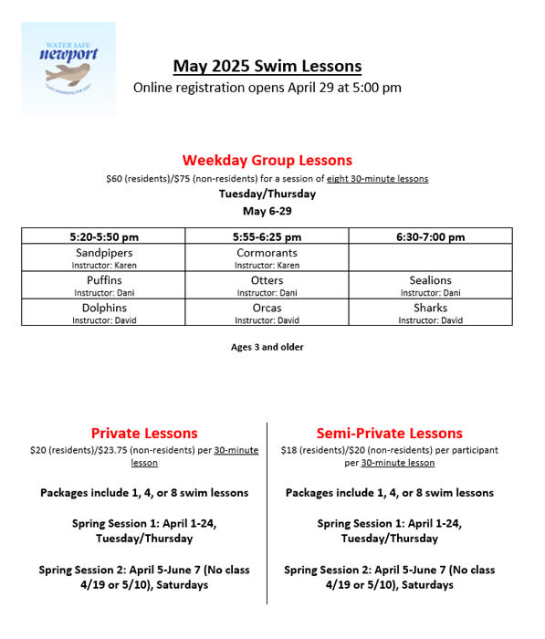 May swim lessons