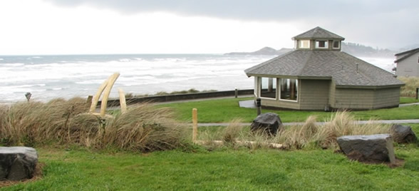 gazebo overlooking the ocean