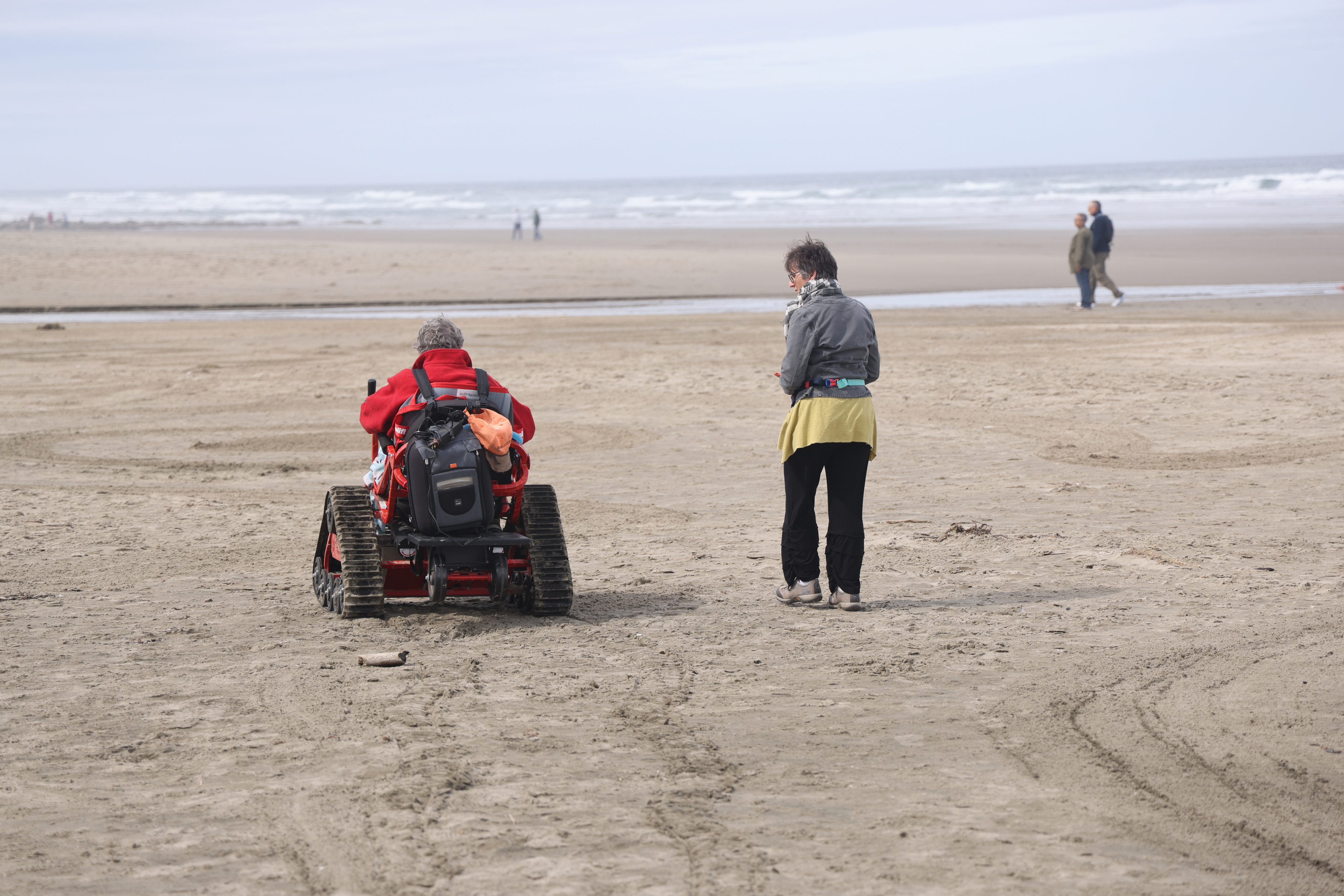 track chair on the beach