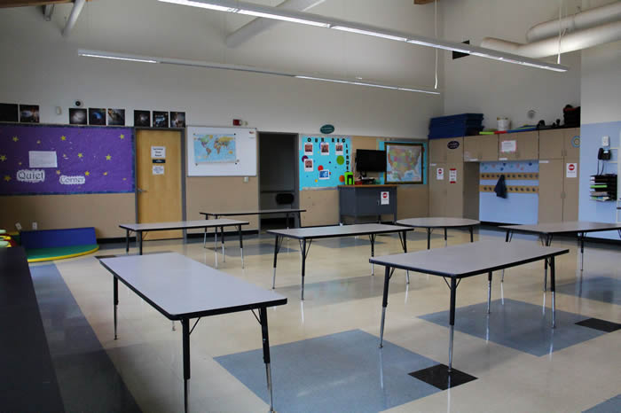 Child center with tables and tv