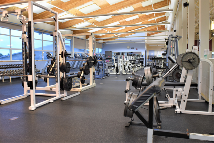 Cardi/Strength training area with weights